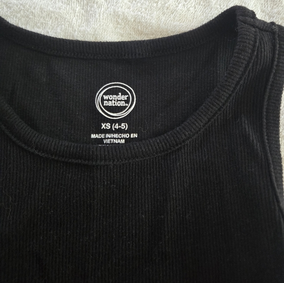 Girl's black ribbed tank top - Picture 2 of 2